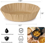200Pcs Air Fryer Disposable Paper Liner, Round Non-Stick Air Fryer Liners Parchment Paper for Baking Roasting Roasting Microwave Oven (6.3 inch)