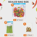 JEETEE Vacuum Sealer with 35 Reusable Bags for Food Fresh, Compact & Handhed Vacuum Sealer Machine for Food Seal, Portable, White