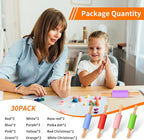 Mini Silicone Rolling Pin for Kids, Non-stick Surface Wood Handle, 9 Inch 30 Pack