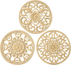 Extra Thick Silicone Trivet Mat for Hot Dishes, Hot Pots and Pans, Pot Holder, Hot Pad to Portect Your Table and Countertop, Kitchen Decor and Accessories,Beige,Set of 3