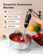 Sangcon 5-in-1 Immersion Blender Handheld, Hand Blender with 1000ml Blending Cup Storage Base, 2-Speed Adjustable Stick Blender, 304 Stainless Steel Blades, Detachable Blender, Whisk, Milk Frother