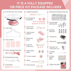 Cake Decorating Kit, 138pcs Cake Decorating Supply with 12 Inch Aluminium Cake Turntable, 64 Numbered Icing Piping Tips, 2 Spatulas, 3 Icing Comb Scraper and Leveller, Piping Bags,cake decorating tool