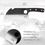 SHANGDAO 7" Deba Knife, Hand Forged Cleaver Butcher Knife for Meat Cutting, Japanese Kitchen Viking Knife with Sheath, Cooking Knife for Kitchen and Outdoor Camping, Thanksgiving Christmas Gifts