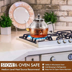 HIWARE 1500ml Glass Teapot with Removable Infuser, Stovetop Safe Tea Kettle, Blooming and Loose Leaf Tea Maker Set