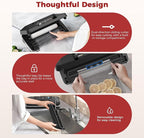 95kpa Vacuum Sealer, Commercial Fully Automatic Food Sealer, Powerful Sealing System, Double Heat Seal, Built-in Cutter and Bag Storage, 1 Roll Bag and 10 Precut Bags