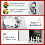 Commercial Food Processor with 6 Blades, Electric Vegetable Slicer & Chopper for Restaurant Kitchen - Stainless Steel Multifunctional Dicer, Shredder, Slicer