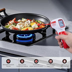 Infrared Thermometer for Meat,Laser Temperature Gun,-58~1112°F,DS 12:1 Digital IR Temp Gun with Adjustable Emissivity&High/Low Alarm,LCD Display Thermal Gun for Food Oven Cooking HVAC