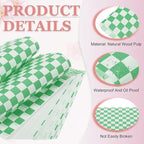 PATIKIL 5.9" x 5.9" Waxed Paper Sheets, 100Pcs Square Pattern Oil-absorbing Dry Food Wrapping Paper for Bakery Coffee Shop Home Baking Kitchen DIY, Green