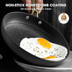 imarku Cast Iron Skillets, Non Stick Frying Pans 2Pcs - 10 inch & 12 Inch Frying Pan Set, Long Lasting Frying Pans Nonstick, Professional Nonstick Frying Pan Easy Clean, Christmas Gifts for Women Men