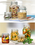 Bormioli Rocco Fido Clear Glass Jar with 85 mm Gasket,0.5 Liter (Pack of 6) (6 Items)