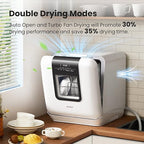 COMFEE' Countertop Dishwasher, Portable Dishwasher with 6L Built-in Water Tank, Mini Dishwasher with More Space Inside, 7 Programs, UV Hygiene& Auto Door Open, for Apartments, Dorms& RVs, White