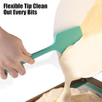 3-Piece Silicone Spatula Scrapers: Doosu 600°F Heat Resistant Food Grade Kitchen BPA Free Rubber Baking Cooking Tool Nonstick Utensil Set for Mixing, Scraping, Folding, Stirring, Serving (Multi-4)