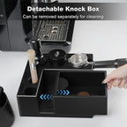 PUSEE Espresso Knock Box & Tamp Station, 9 in 1 Espresso Organizer, Fit 51,54,58MM Tamper, Distributor, Portafilter & Puck Screen Accessories, Detachable Knock Box