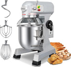10 QT Dough Mixer, Food Commercial Industrial Grade Stand Mixer with Stainless Steel Bowl and 3 Types of Mixing Tools, Built for Professional Baking: Effortlessly Handles Large Recipes