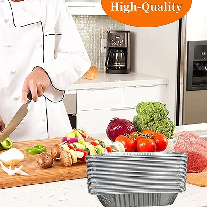 Aluminum Pans 9x13 Disposable Foil Pans (20 Pack) Half Size Deep Steam Table Pans Heavy Duty Extra Thick for Baking, Cooking, Roasting, Heating, Serving & Lining Steam-Table Trays