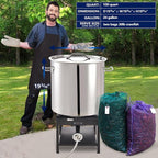 ARC 100 QT Large Crawfish Seafood Boil Pot with Basket and 2 Brown-paper Table Covers, Stainless Steel Stock Pot with Strainer, Outdoor Cooking Pot for Lobster, Crab, and Shrimp, 24 Gallon Pot