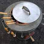 Antallcky 12 Pack Kebab Skewers 22 Inch BBQ Barbecue Skewers Stainless Steel Sticks Heavy Duty Large Wide Reusable with Nonslip Wooden Handle Ideal for Shish Kabob Chicken Shrimp and Vegetables