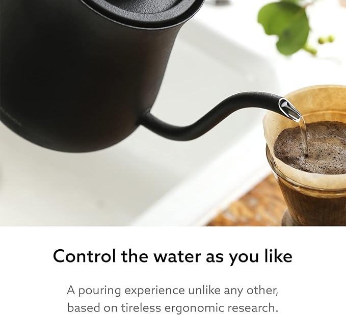 BALMUDA The Kettle | Electric Gooseneck Kettle | Lightweight | Stainless Steel | 0.6L (20fl oz) Capacity | Neon Light Indicator | Perfect for Tea and Coffee | US Version | Black