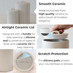 Ceramic Food Storage Jars, 108 Oz, Airtight Lid Handle, Kitchen Canisters for Grounds Coffee, Coffee Pods, Tea, Flour, Sugar, Rice, Pantry Organization or Kitchen Countertop Containers set