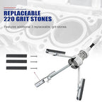 Engine Cylinder Hone Adjustable Deglazer Set 3pcs for Grinding Holes from Minium 3/4" to Maximum 7" in Diameter, Adjustable Brake Piston Honing Tools with Extra 9-Piece 220 Grit (1-1/8"+2"+4")