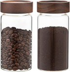 Glass Coffee Jars with Top Screw Lid Round Food Storage Canister Clear Glass Jar for Pantry Sugar Tea Coffee Bean Spice Nuts Cookies Bath Salts (2×550ml(18oz))