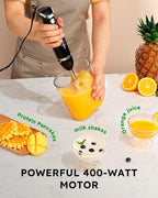 Sangcon 5-in-1 Immersion Blender Handheld, Hand Blender with 1000ml Blending Cup Storage Base, 2-Speed Adjustable Stick Blender, 304 Stainless Steel Blades, Detachable Blender, Whisk, Milk Frother