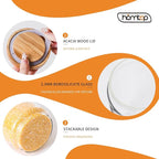 25 OZ Glass Jars 6 Pack with 112 Labels, Clear Glass Storage Containers Food Canisters with Wood Lids