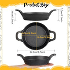 Mini Cast Iron Skillets 6.3 x 6.3 x 1.5 Inch Cast Iron Pan Small Ramekin Set Black Casserole Dish Cookware Oven Safe Mini Skillets for Kitchen Indoor Outdoor Picnic (6 Pack)