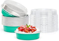 Beasea Elegant Blue 8 Oz Mini Pie Pans Tart Pans Tin Baking Tins with Lids, 4 Inch 20 Pack Disposable Baking Pans For Cake Tart Quiche