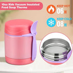 Bento Lunch Box Set With 10oz Soup Thermo, Leak-proof Lunch Containers with 4 Compartment, Kids Hot Thermo Food Jar/Insulation Lunch Bag, Food Containers for School（Solid）