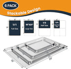 6 Pack Full Size Baking Sheet Pan, Aluminum Commercial Cookie Sheet Pan, Durable & Anti-Stick 26”x 18”