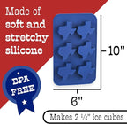 IMPRESA Silicone Ice Trays for Freezer - Texas Shaped Ice Cubes & Chocolate Molds - Silicone Molds for Gelatin & Candy - Blue, Pack of 2, 6 Cubes Each