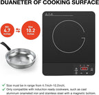 Induction Cooktop,1800W Portable Induction Burner & 10 Inch Fry Pan,110V-120V Hot Plate for Home, Electric Cooktop with 8 Power & 8 Temperature Levels,Timer