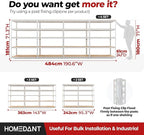 HOMEDANT White 5 Tier Laminated Boltless Heavy Duty Garage Storage Adjustable Wide Size Metal Shelving Unit Utility Rack Shelves Organization Shelf Shed Warehouse 47.7" W x 24.1" D x 71.3" H 4Pack