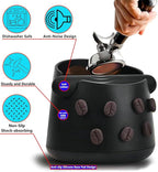 Coffee Knock Box, Espresso Knock Box with Barista Towels, Coffee Grounds Container Disposal,Removable Knock Bar and Non-Slip Base, Espresso Machine Accessories,Black, JDHAVMOS