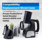 Hexagon Plug Shred Cone for Presto Professional Salad Shooter Models 02970 02960, Cheese Grater Replacement Parts for Shredding Cheese, Vegetables and Fruits