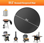 19.5" Round Fire Pit Mat for Solo Stove Mesa/Tabletop Under Fire Pit Mat Fireproof Waterproof and Oil-Proof, 4 Layers Under Grill Mat Fireproof Mat Portable Camping Stove Mat for Solo Stove Accessorie