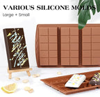 4 Pcs Chocolate Bar Mold Deep Dubai 0.85 Inch Stuffed Chocolate Molds Silicone Large Break Apart Silicone Molds (10 Snap + Pyramid)
