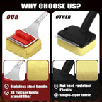 Grill Brush Bristle Free with 2 Cleaning Brush Heads, Cleaning with Steam Technology, Replaceable Brush Heads & Scraper Tool for Stainless-Steel Grates Grill Brush with Stainless Steel Spatula