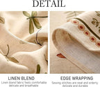 ISAENNE Designer Floral Linen Small Square Tablecloth,French Off White Elegant Table Cloth,Washable Home Decor Tablecloths for Dining Thanksgiving Kitchen Christmas Party,55"*55"-Grace B