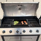 DcYourHome Universal Griddle Insert for Gas Grill/Gas Stove, Nonstick Carbon Steel Flat Top Griddle Plate for Camp Chef, Nexgrill, Kenmore Etc. All Gas Grills, Flat Top for Stove 4 Burner 17" x 13"