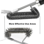 GRILLART Grill Brush and Scraper BBQ Brush for Grill, Safe 18" Stainless Steel Woven Wire 3 in 1 Bristles Grill Cleaning Brush, BR-4516