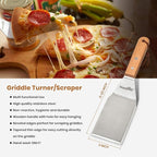 Stanbroil Stainless Steel Spatula Set Tools for Blackstone and Camp Chef Griddle, Metal Long Spatula and Hamburger Turner for Griddle Flat Top BBQ Grill, Set of 3