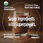 VitaCup Shroom Fuel, Mushroom Based Instant Coffee Alternative Packets, Mushroom Coffee Substitute w/Cacao, Cinnamon, Chaga, Lions Mane, & Maca for Energy, Immune Support, & Focus, 72 ct