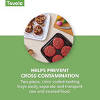 Tovolo Prep & Serve BBQ Trays Pack of 2 (Small - Black/White) - Serving Trays for Kitchen, Grill, Meal Prep, Smoker, Griddle, Barbeque, & More/BPA-Free & Dishwasher-Safe