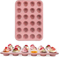 Spmart 2-Pack 24-Cup Nonstick Ceramic-Coated Mini Muffin Pan | Durable & Easy Clean Muffin Tins | Perfect for Small Baked Goods & Party Treats (Pink)