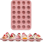 Spmart 2-Pack 24-Cup Nonstick Ceramic-Coated Mini Muffin Pan | Durable & Easy Clean Muffin Tins | Perfect for Small Baked Goods & Party Treats (Pink)