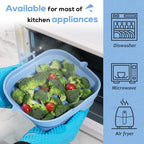 [2 Pack] Silicone Air Fryer Liners Square - Reusable Airfryer Silicone Basket - Easy to Clean Air Fryers Silicone Pot for 5.8 to 8 Qt Large Air Fryer Baking Tray Oven Accessories, 8.5 Inch