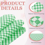 PATIKIL 8.7" x 8.7" Waxed Paper Sheets, 100Pcs Square Pattern Oil-absorbing Dry Food Wrapping Paper for Bakery Coffee Shop Home Baking Kitchen DIY, Green