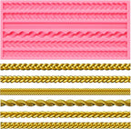 Silicone Pie Crust Molds, Knit Rope Lace Chain Chocolate Molds, Cake Decoration Fondant Baking Mold for Pastry Pies Candy Sugar Craft Gum Paste Cookie Clay Resin